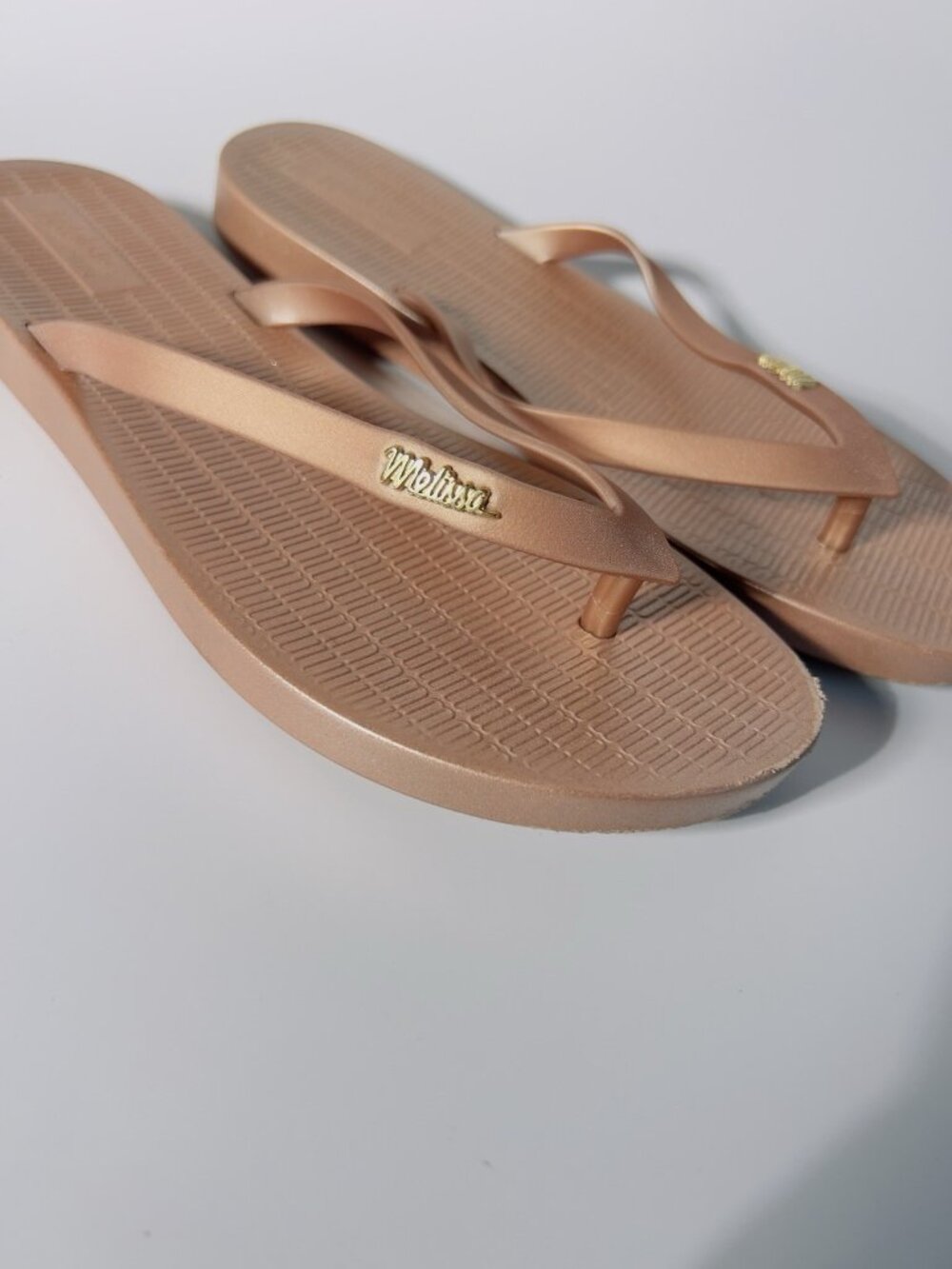 Melissa Sun Venice Flip Flop Metallic Gold Women’s Size 8 - Picture 3 of 8